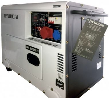 Дизельный генератор в шумопоглощающем корпусе HYUNDAI DHY 8500SE-3 ― HYUNDAI