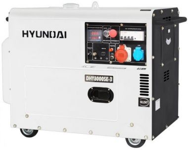 Дизельный генератор в шумопоглощающем корпусе HYUNDAI DHY 8000SE-3 ― HYUNDAI